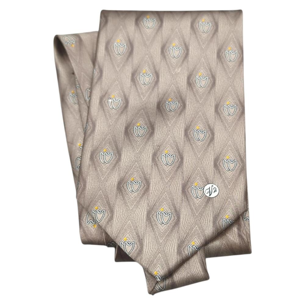Versace Classic V2 Silk Tie Geometric Diamonds Dark Gray Medusa Head 55"‎ x 4"